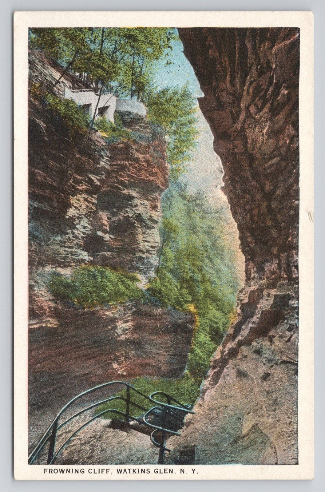 Postcard Frowning Cliff Watkins Glen New York