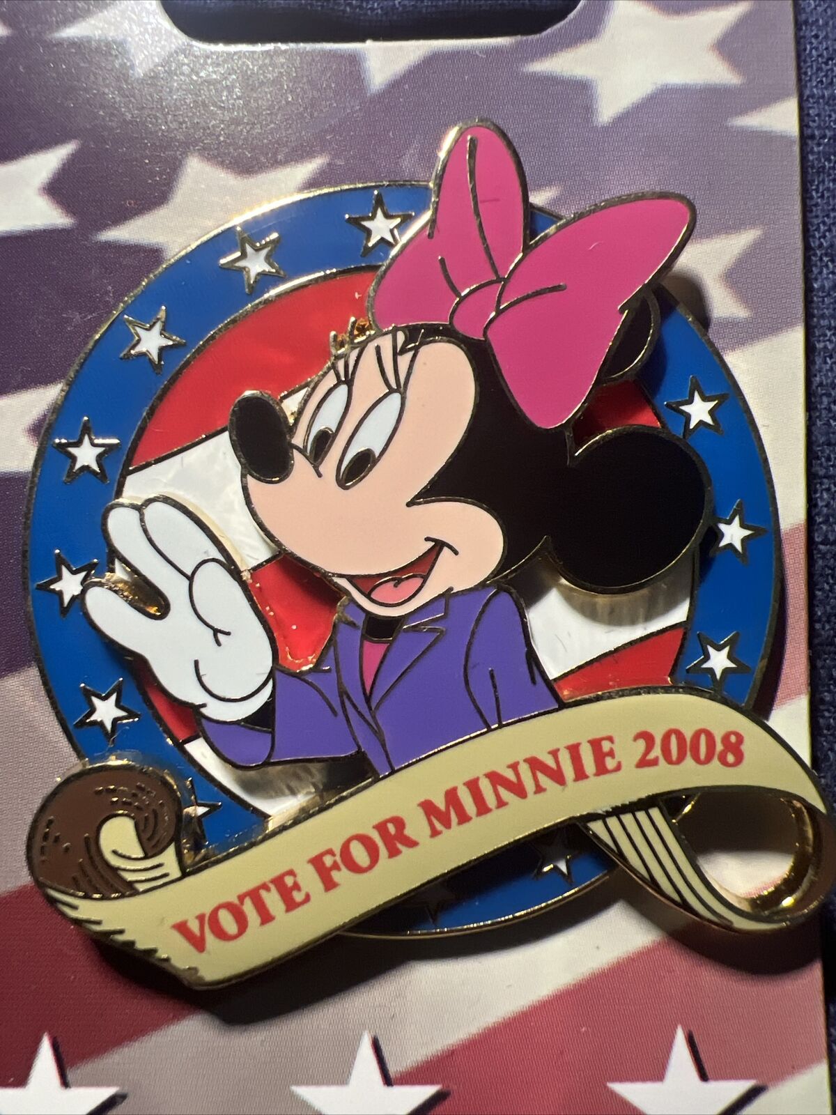 Disney Pin - Vote for... 2008 - Minnie Mouse - Patriotic 64476 LE