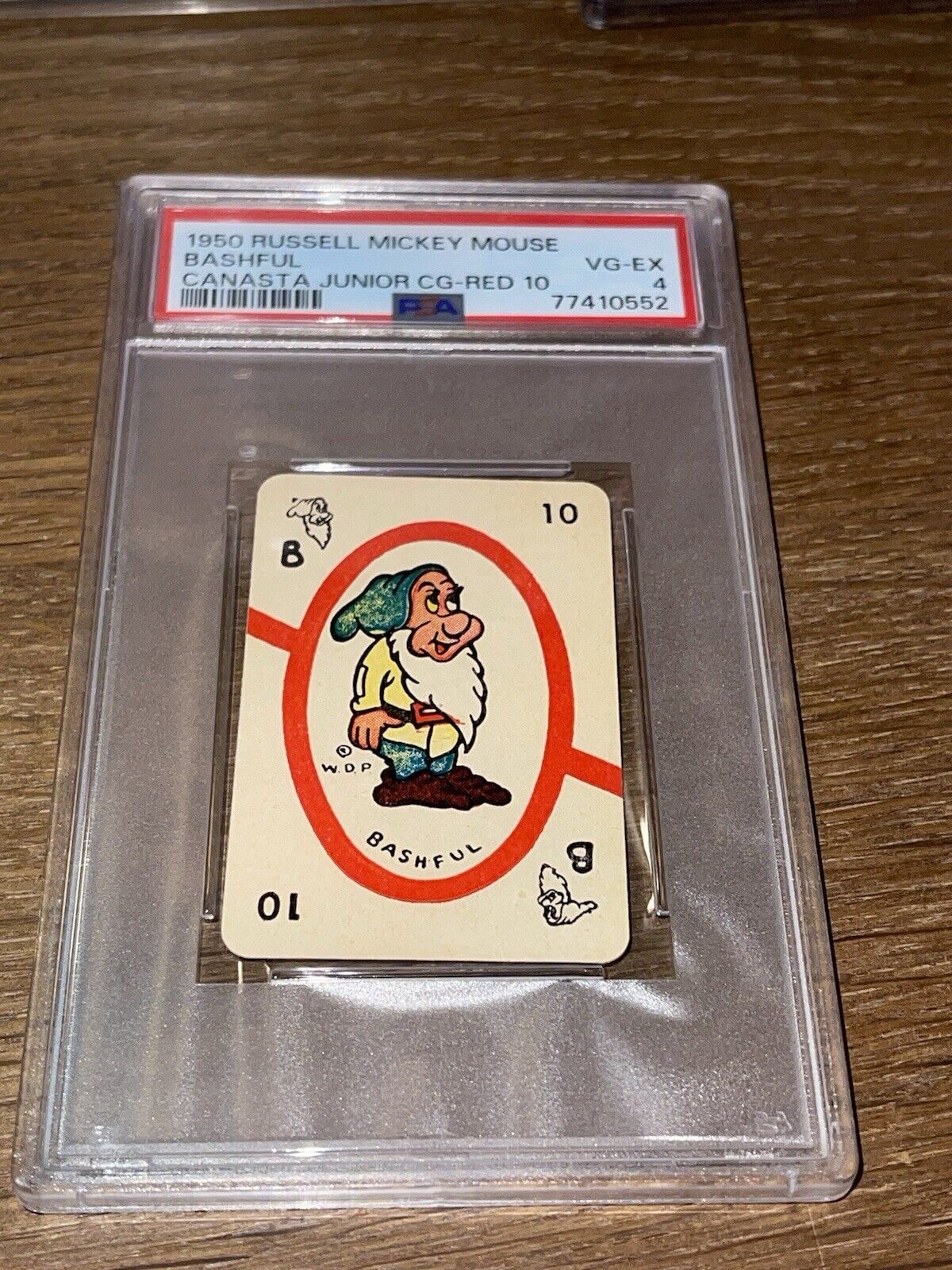 1950 WALT DISNEY 🎥 MICKEY MOUSE CARD GAME SNOW WHITE BASHFUL PSA 4 VG-EX