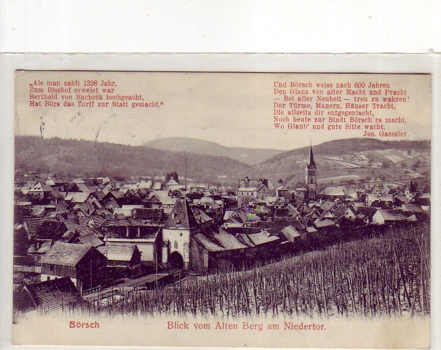 CPA 67 ALSACE Env. Ottrott Boersch BÖRSCH View from the Old Mountain at the Niedertor 1908