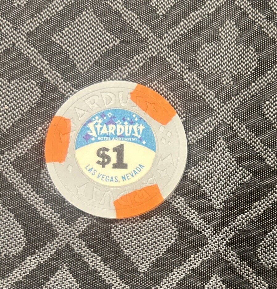 1.00 Chip from the Stardust Casino Las Vegas Nevada House 3 Orange Good Cond
