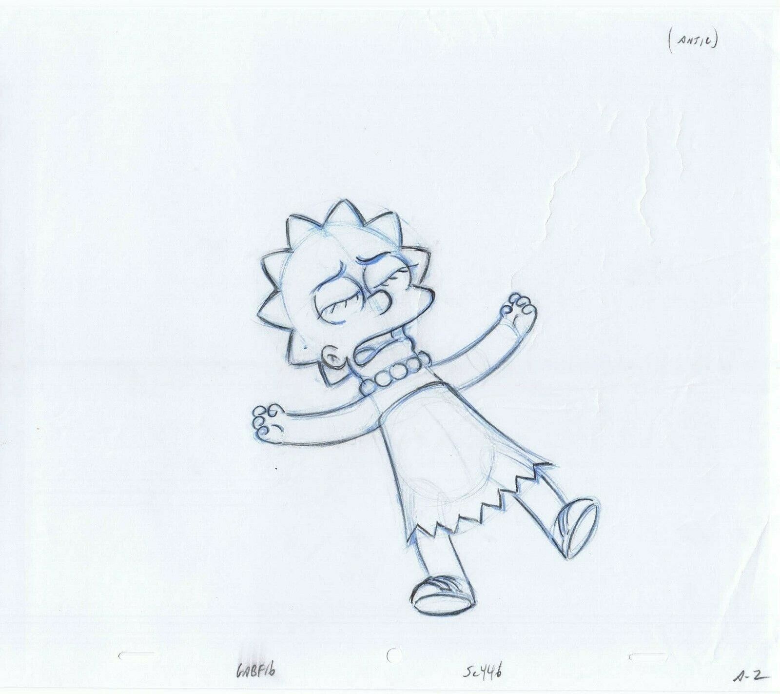 Simpsons Lisa Original Art w/COA Animation Production Pencils GABF16 SC446 A*2