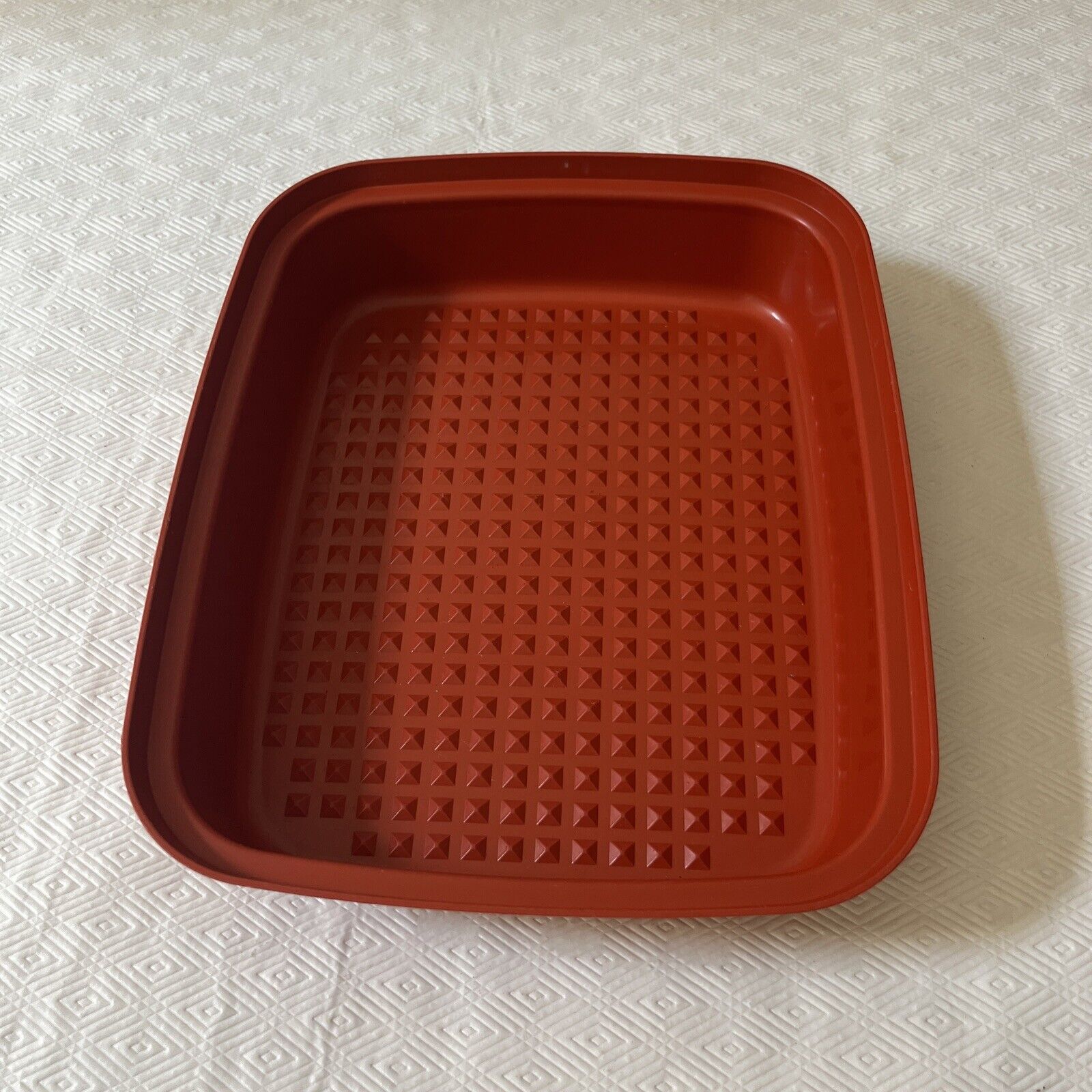 Vintage Tupperware 1294-6 Meat Keeper Marinade Container NO LID Paprika Color