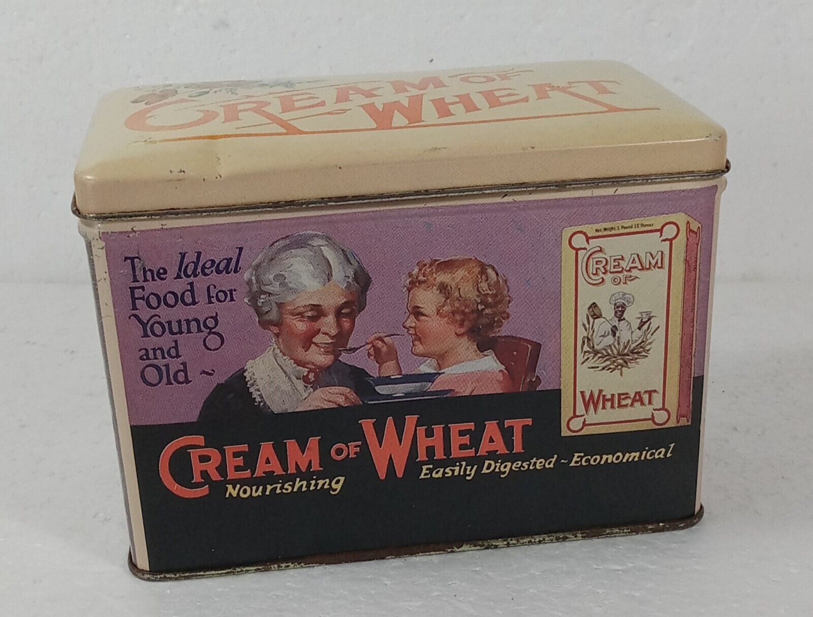 VTG Nabisco Cream of Wheat Tin Box with Recipe Cards 100th Your Anniversary Tin