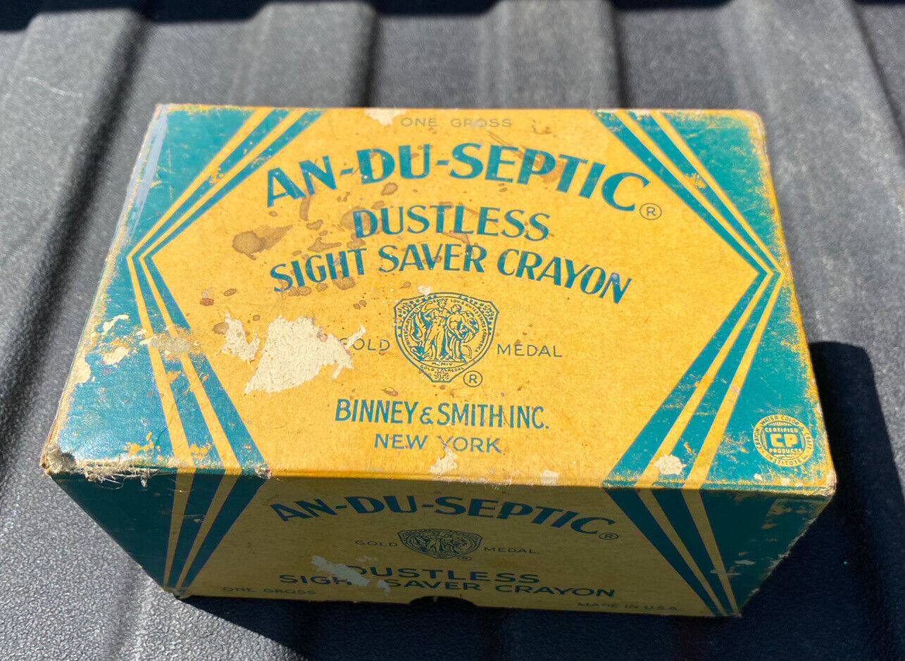 Vintage An-Du-Septic Dustless Sight Saver Crayon Chalk Binney & Smith USA