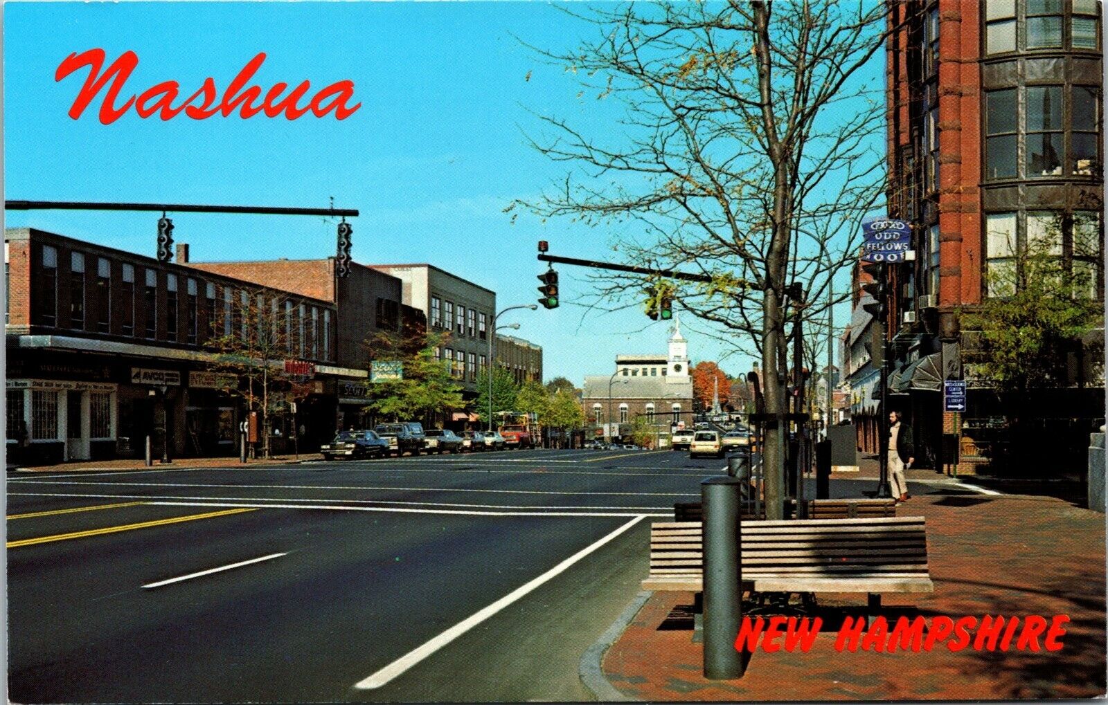 Vtg Nashua New Hampshire NH Main Street View Looking North Postcard