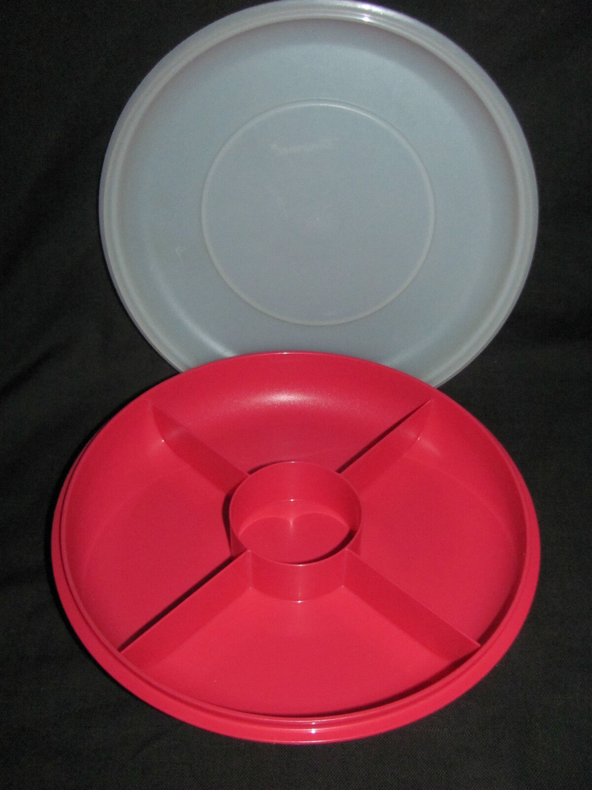 Tupperware Red Small Serving Center with Cover