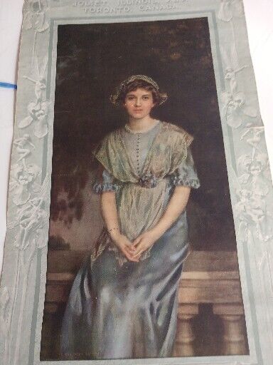 Antique 1917 Young Woman Portrait Gerlach-Barklow Calendar Advertising