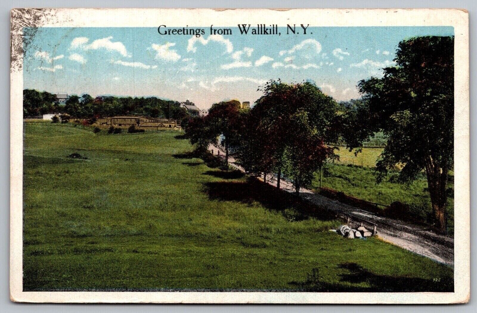 Greetings Wallkill New York Scenic Countryside Landscape WB Cancel WOB Postcard