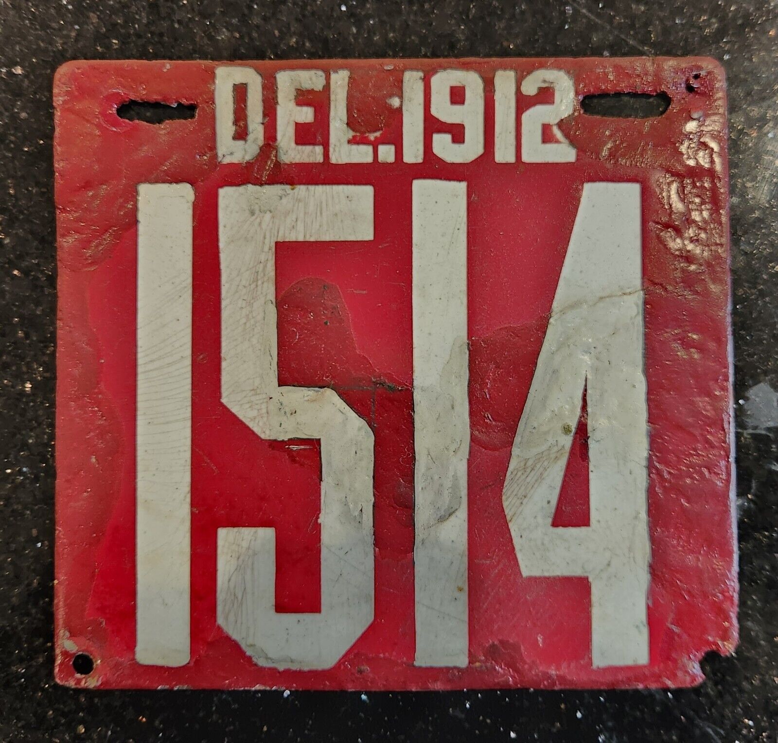 1912 Delaware DEL DE Porcelain License Plate Car Tag Vehicle Registration Auto