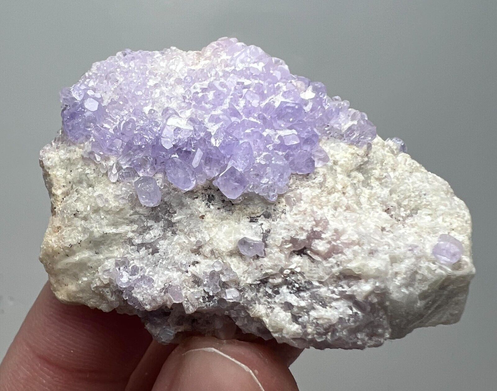 Rare Full Terminated Apatite Crystals' Cluster Plate with Lepidolite on Matrix