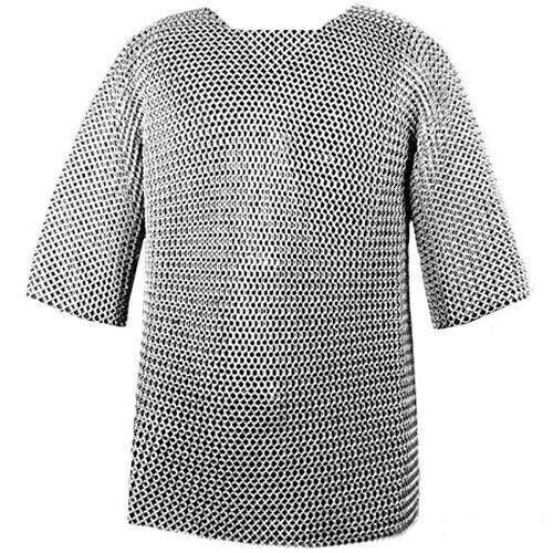 Mild Steel Chainmail Shirt Butted Chain mail, Medieval Armour Armor Reenactment