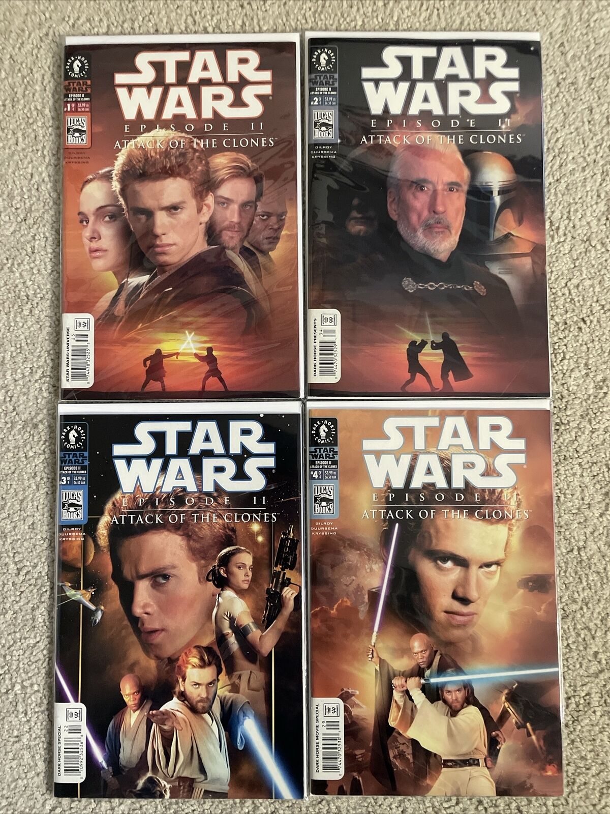 Star Wars Episode II Attack of the Clones 1-4 Cover B Complete Set 2002 DH Comic