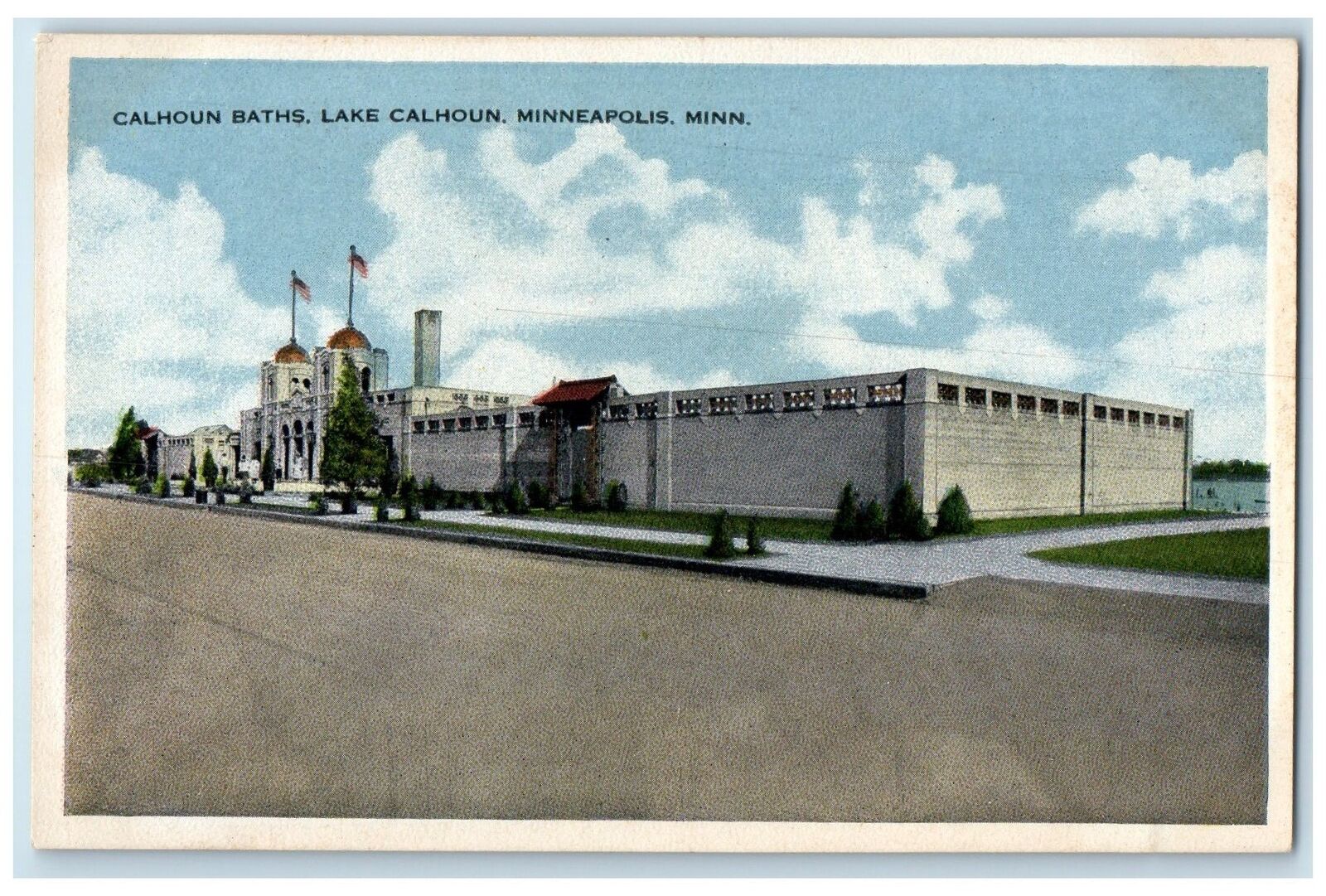 c1940's Calhoun Baths Exterior Lake Calhoun Minneapolis Minnesota MN Postcard