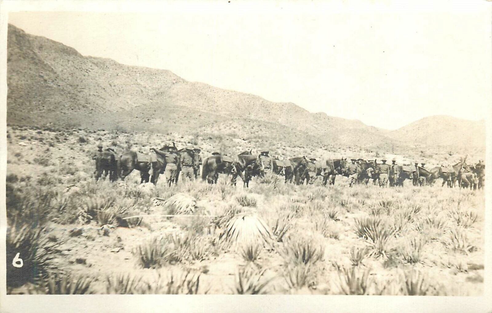 Postcard RPPC C-1914 Military Texas New Mexico Border war #6 Horseback 23-13562