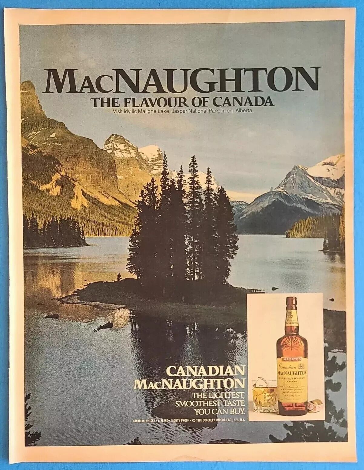 1981 Canadian MacNaughton The Flavour of Canada Whiskey Vtg 1980\'s Magazine Ad