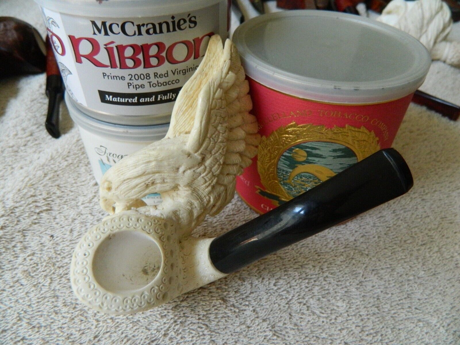 ESTATE PIPE MEERSCHAUM EAGLE GETTING A SNAKE NEVER SMOKED