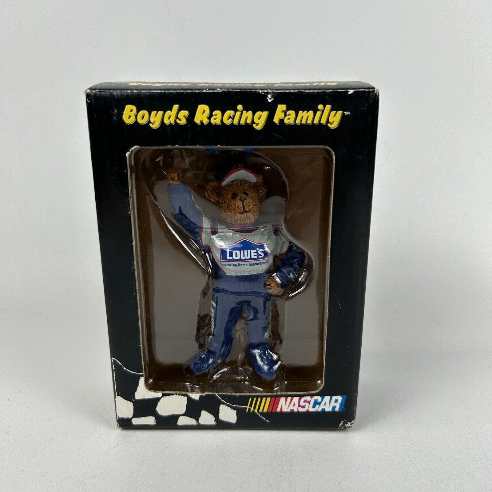 2004 RARE Boyds Racing Family Bearstone NASCAR Ornament - Jimmie Johnson LOWES