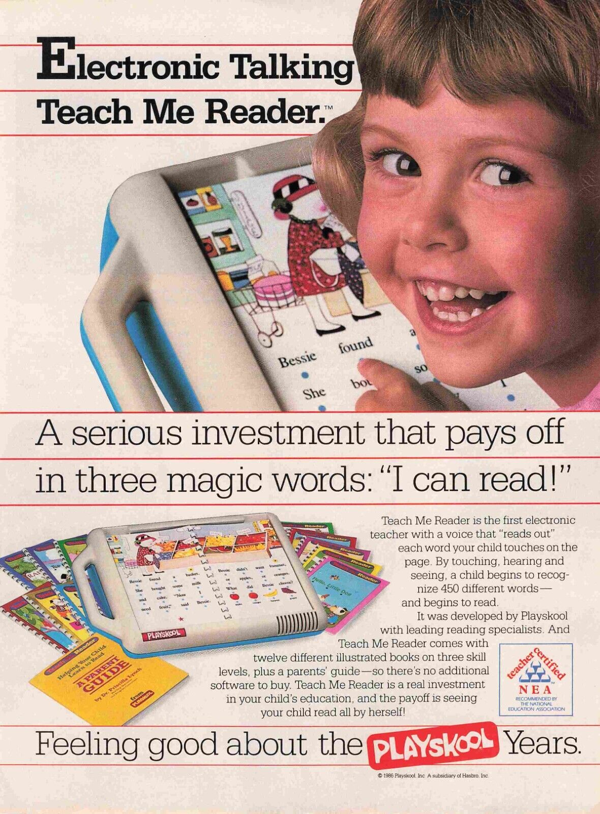 Playskool Ad For Teach Me Reader 1980S Vtg Print Ad 8X11 Wall Poster Art