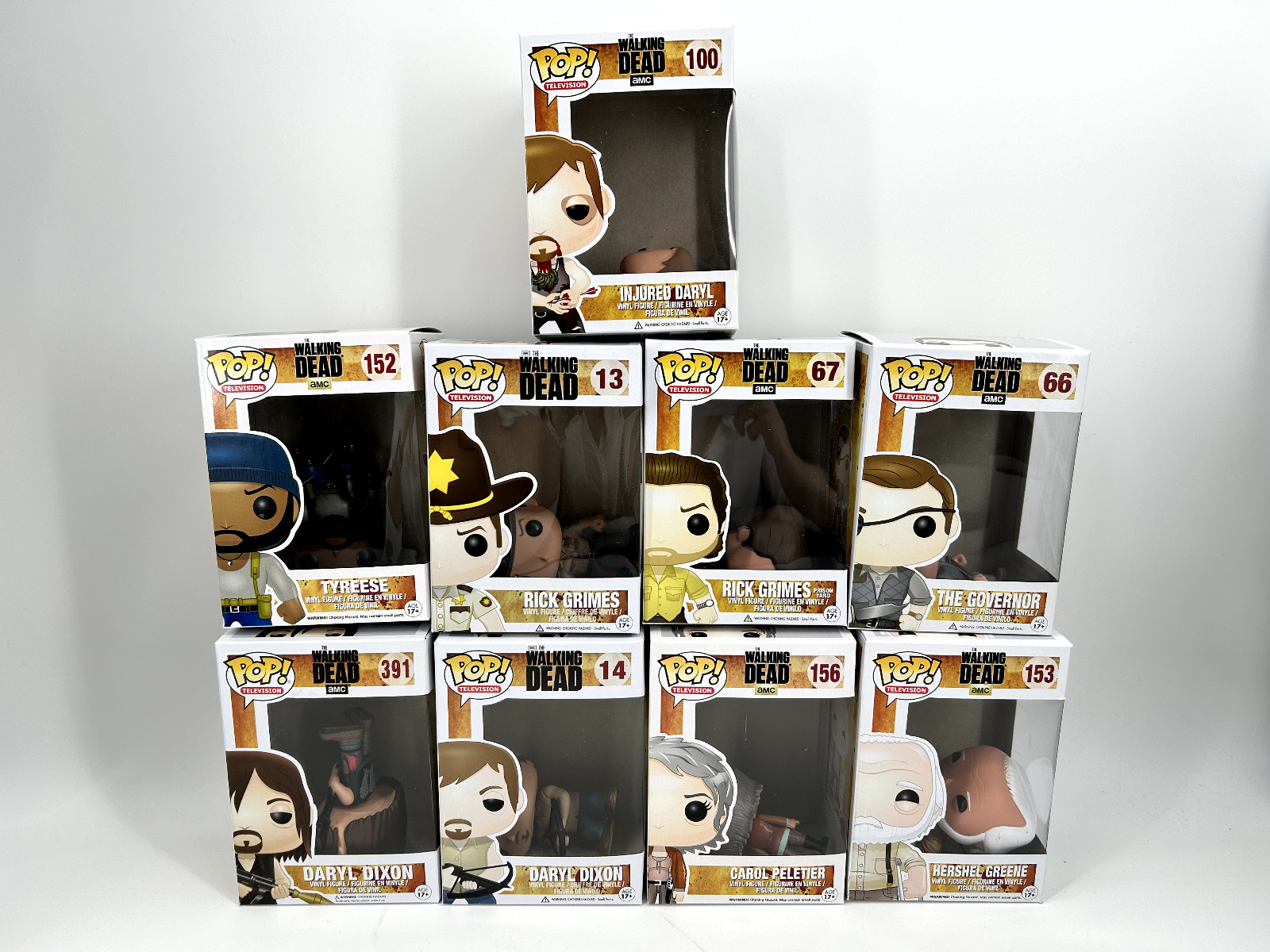 Lot of 9 - Funko Pops The Walking Dead 100 152 13 67 66 391 14 156 153 VAULTED
