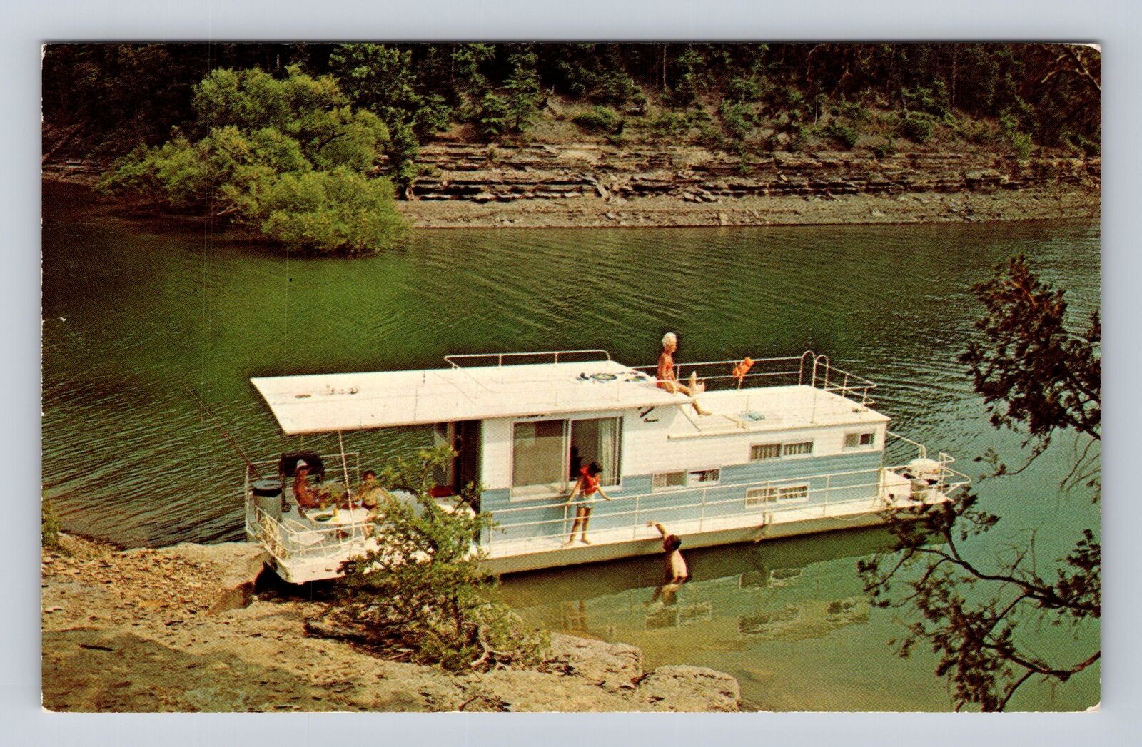 Lake Cumberland KY-Kentucky, Houseboating On Lake, Vintage Card c1974 Postcard
