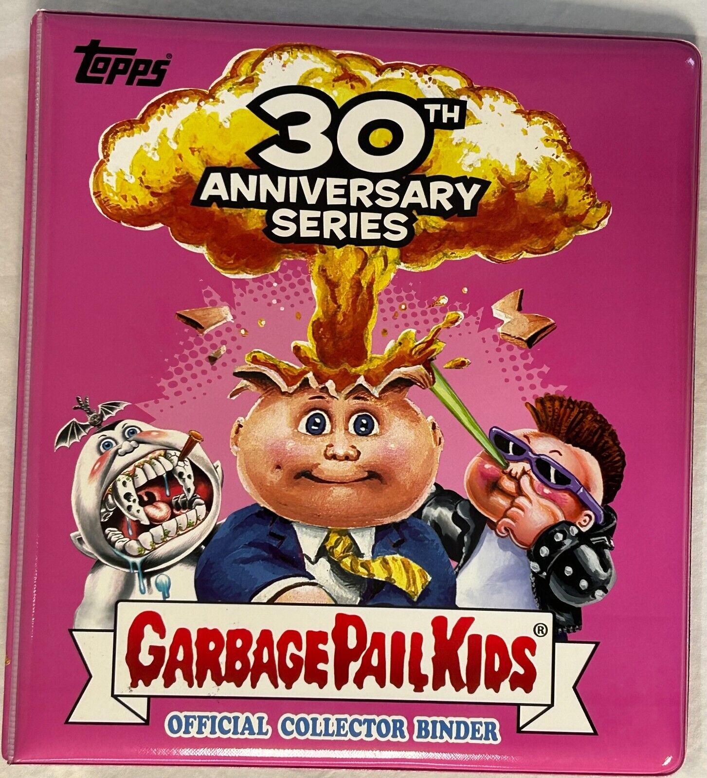 2015 Topps Garbage Pail Kids 30th Anniversary PINK Card Book BINDER adam bomb