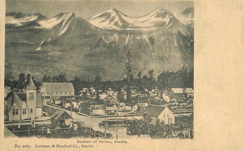 Valdez Alaska Section of town Lowman Hanford #2067 C-1910 Postcard 21-10840