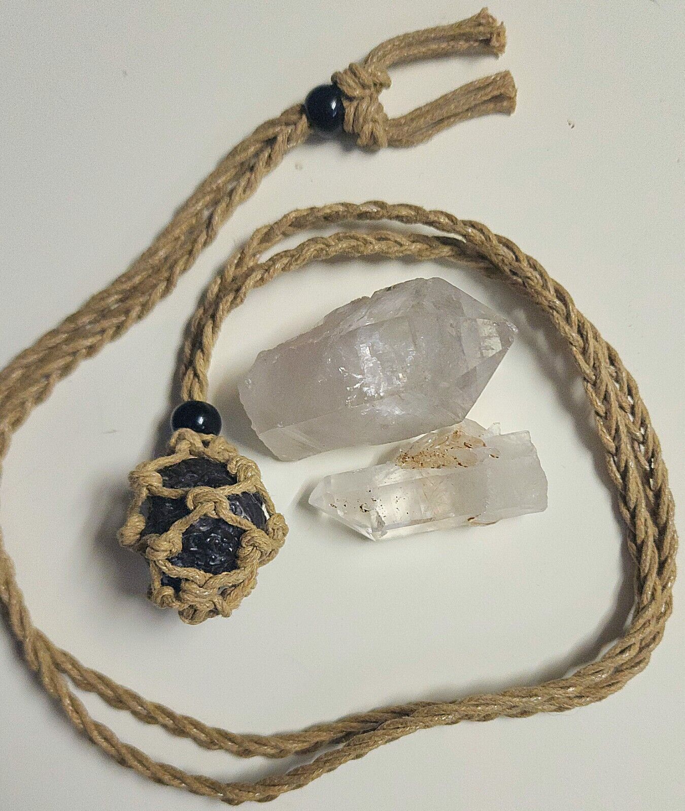 Prophecy Stone Necklace 14.5g Egypt + Crystal Quartz 37.5g Reiki Healing Stones