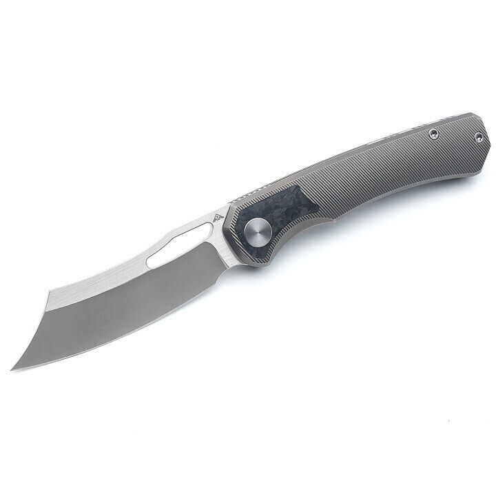 Miguron Kovog Flipper Folding Knife Ti/Carbon Fiber Handle M390 Plain AM8-005BK