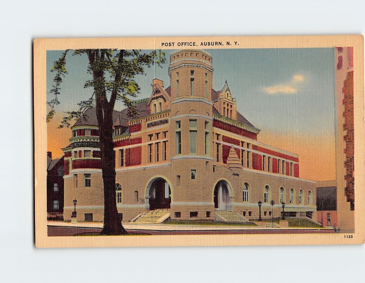 Postcard Post Office Auburn New York USA