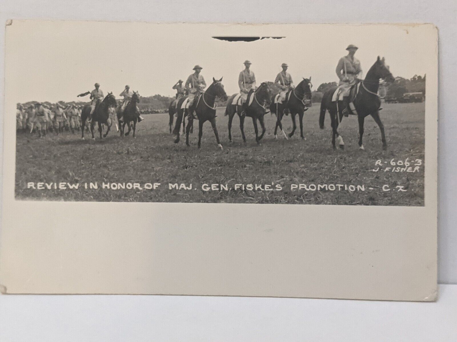 RPPC Review Honor Of Major General Fiske's Promotion On Horseback US Army 1930's
