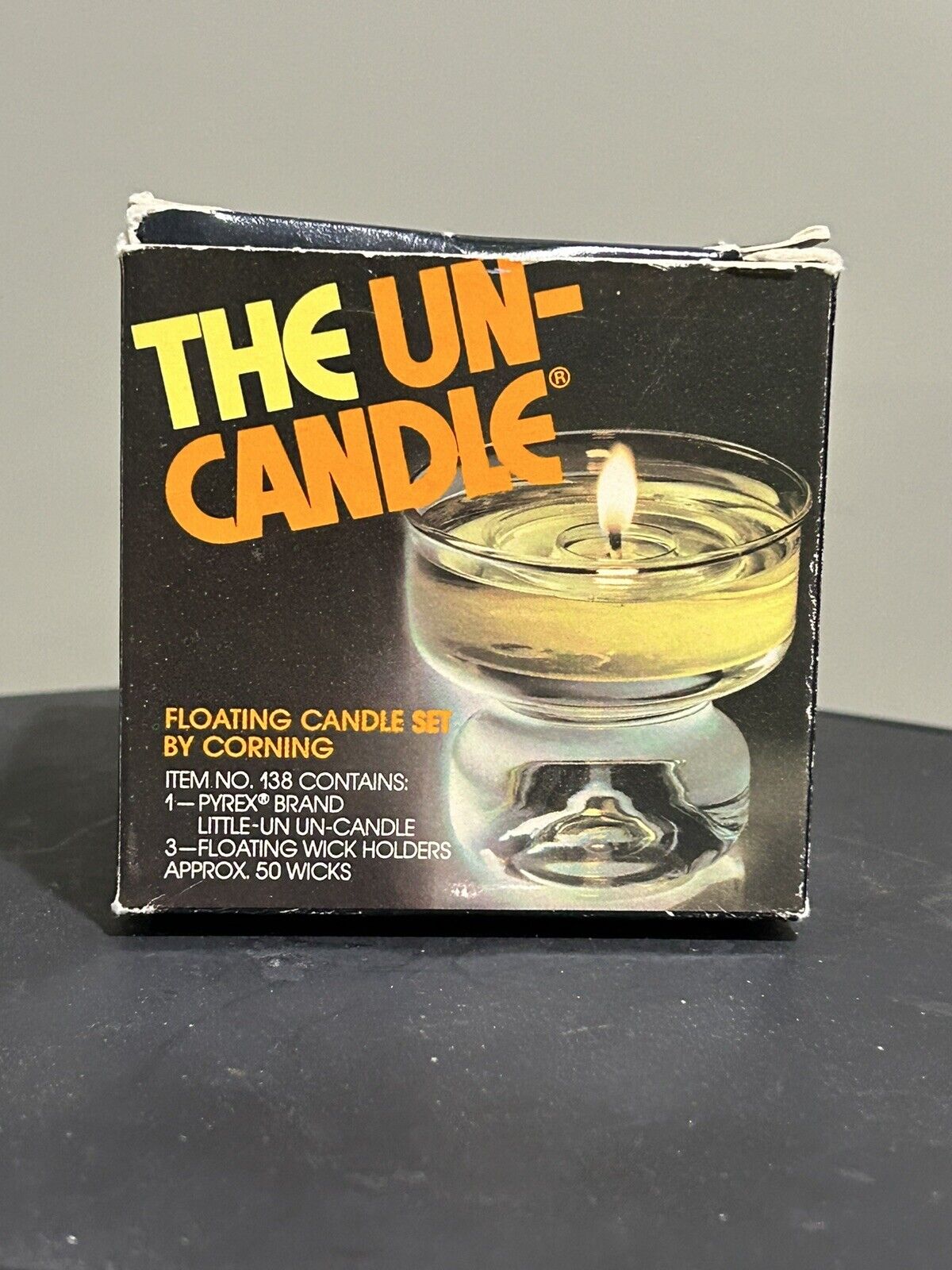 Vintage The Un Candle 70’s Pyrex Corning #128 Candled Apple Wicks & Wick Holders