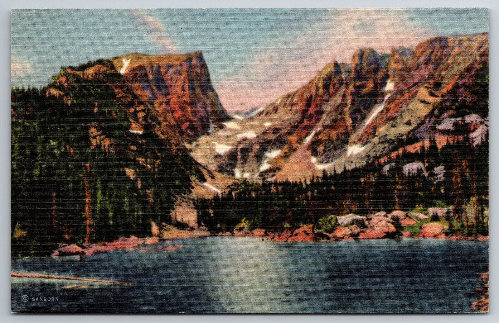 Vintage Postcard CO Rocky Mt National Park Dream Lake Hallett\'s Peak -12821