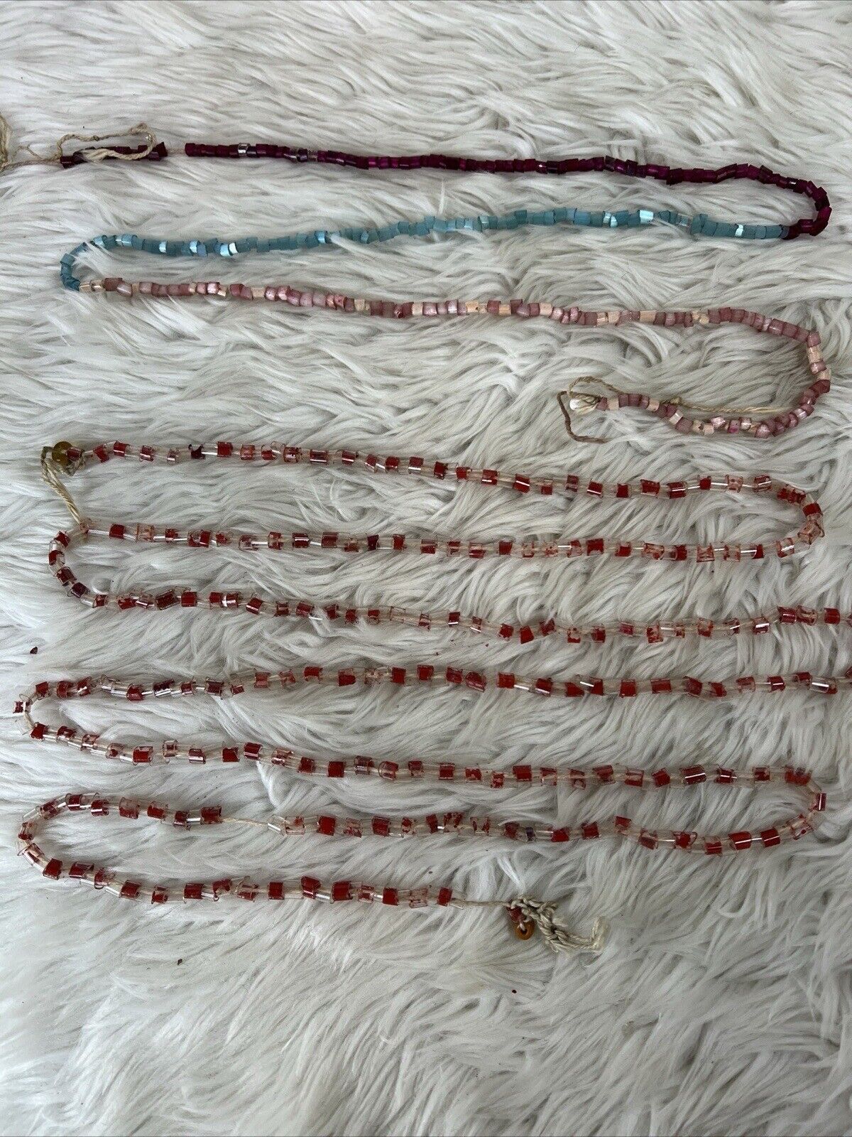 105” vintage mini mercury glass Christmas ornaments & garland pieces & beads