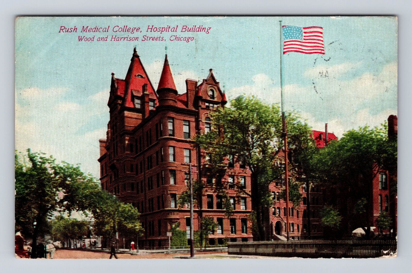 Chicago IL-Illinois, Rush Medical College, Hospital, Vintage c1910 Postcard