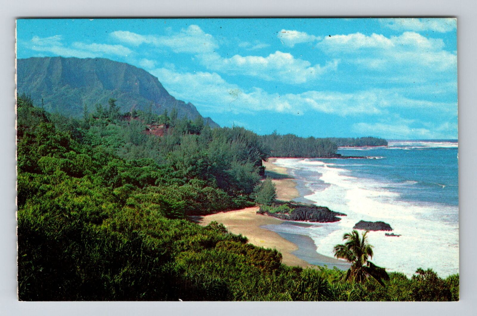 Kauai HI-Hawaii, Lumahai Beach, Scenic View, Vintage Postcard
