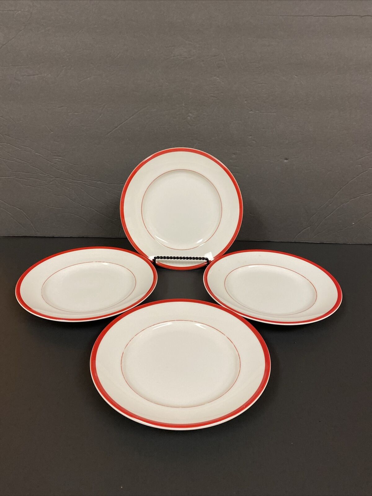 Williams Sonoma Brasserie Red 7-1/2” Salad Luncheon Plates - Set of 4