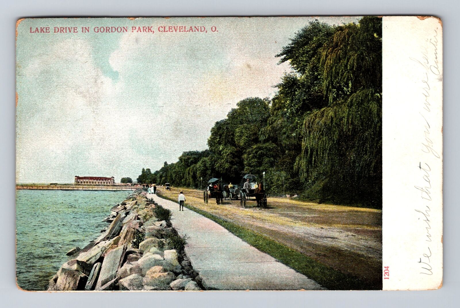 Cleveland OH-Ohio, Lake Drive In Gordon Park, Antique, Vintage c1908 Postcard