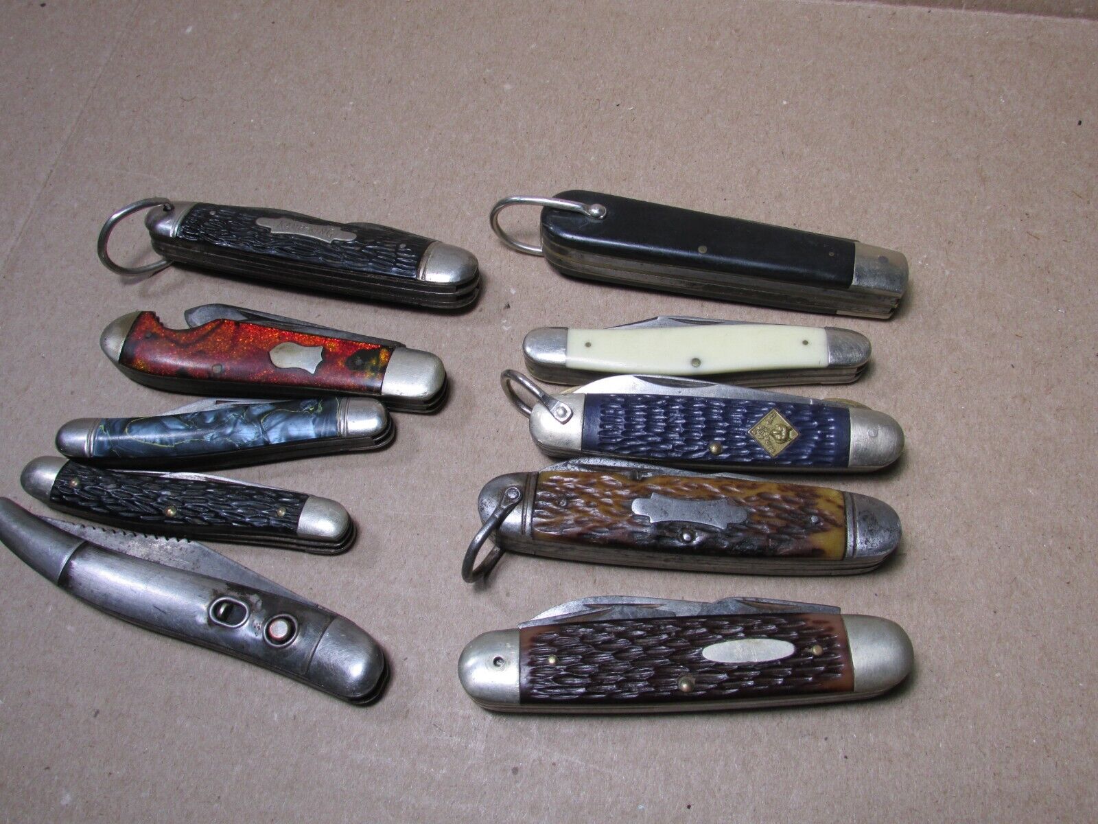 Lot of 10 Vintage Pocket Knives Camillus Ulster Hammer Brand TL-29