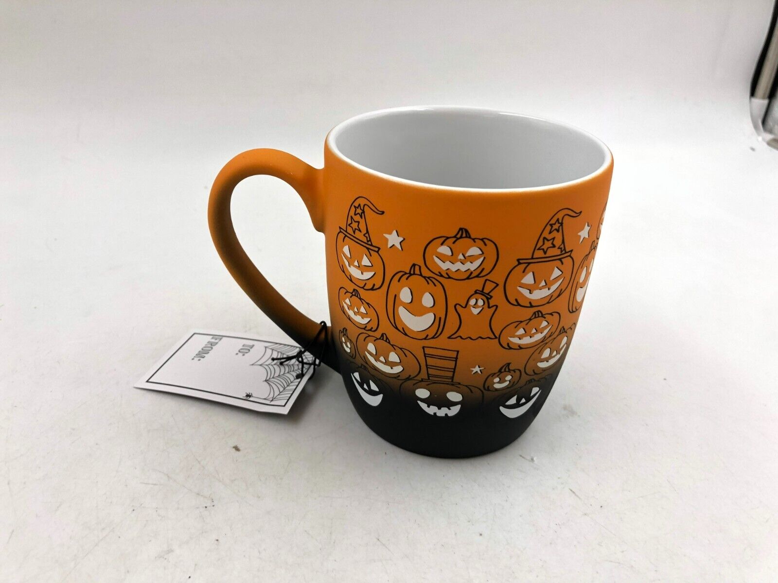 Cobwebs & Cauldrons Ceramic 17oz Frosted Halloween Pumpkin Coffee Mug CC02B41018