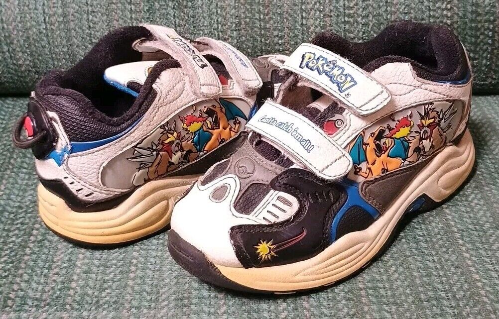 Rare Vintage Pokémon Child Size 12 Shoes Nintendo Charizard Entei Ash