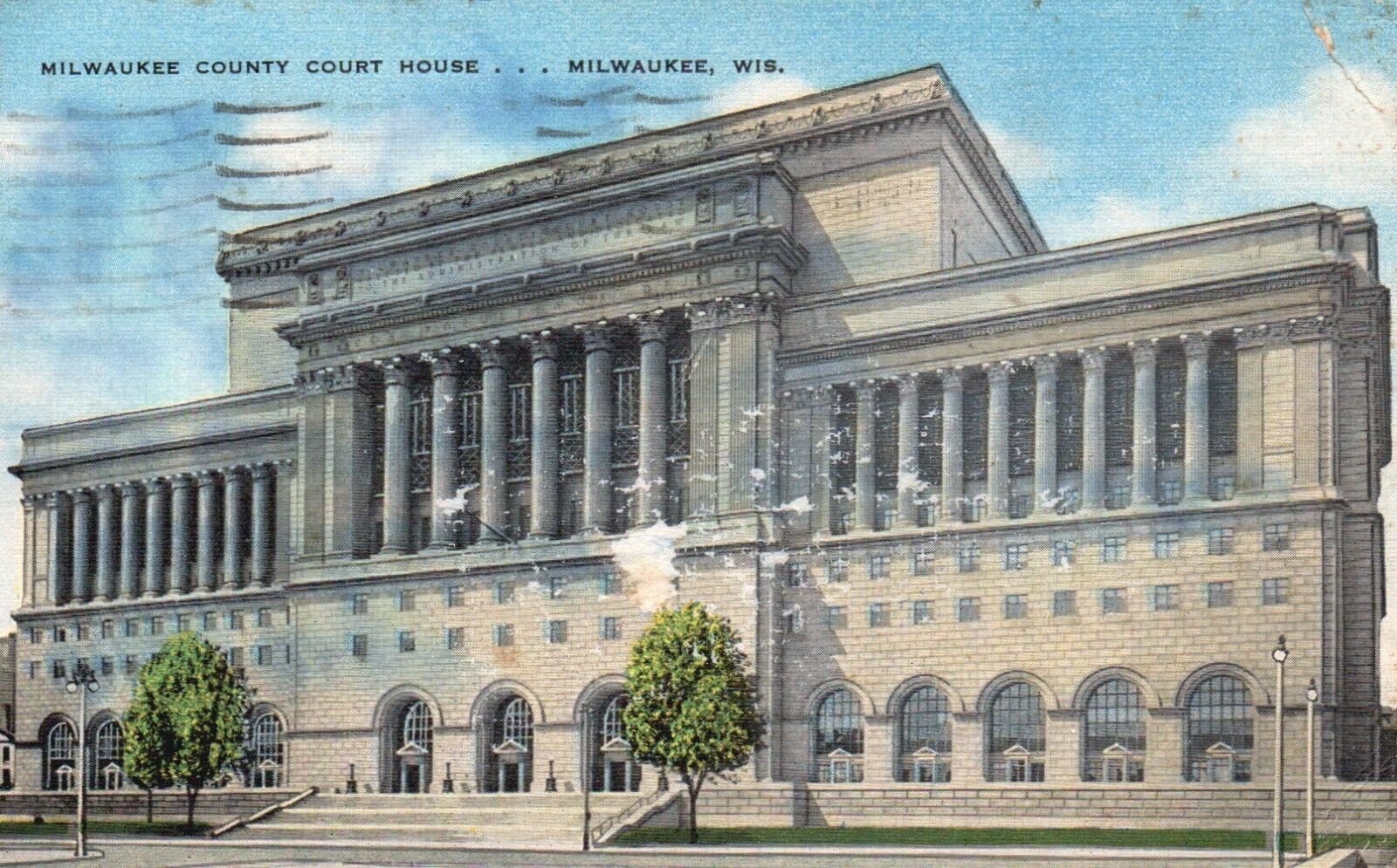 Postcard WI Wisconsin Milwaukee County Court House 1954 Linen Vintage PC e1506