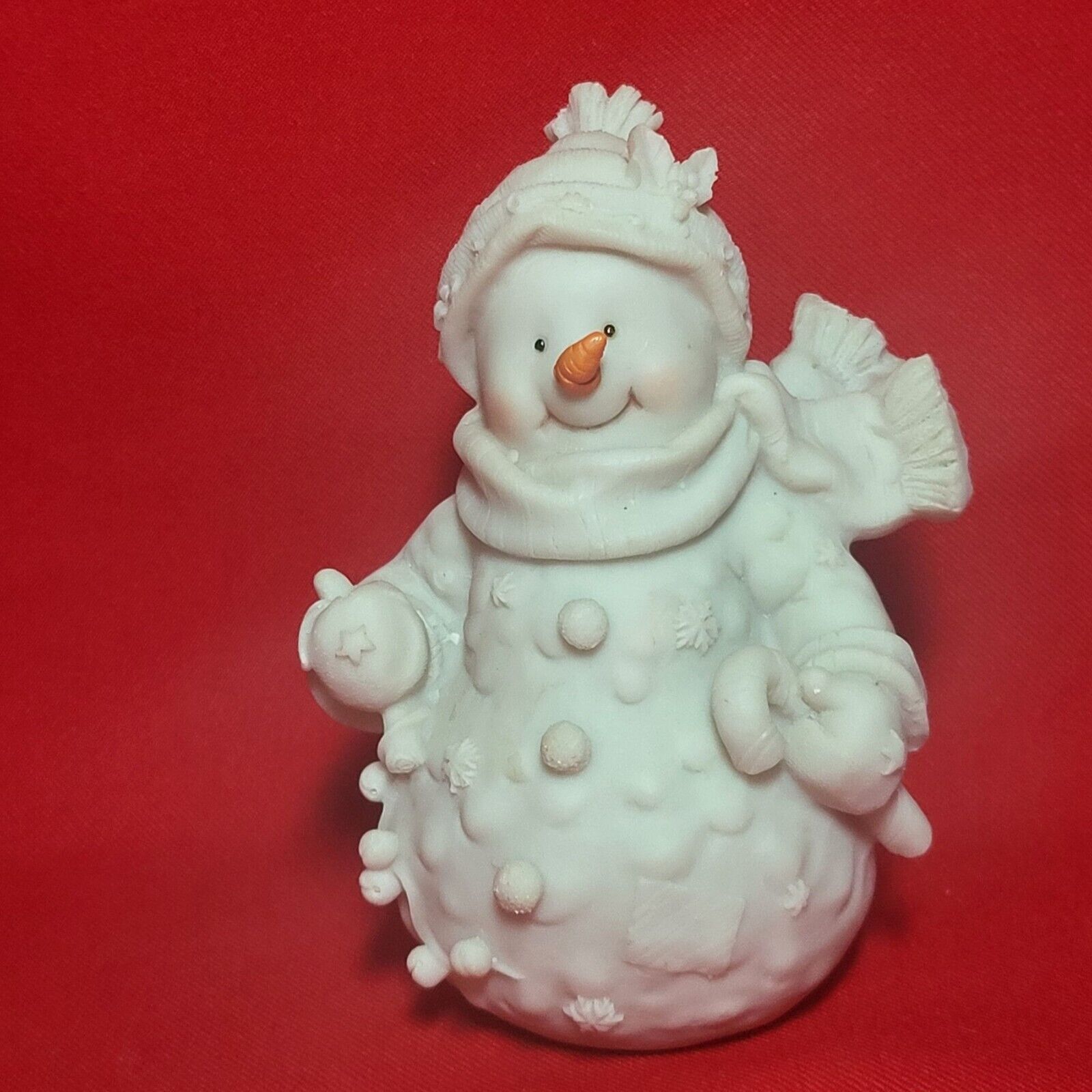 Vintage Frosty Snowman Porcelain Bisque Figurine Christmas Decor