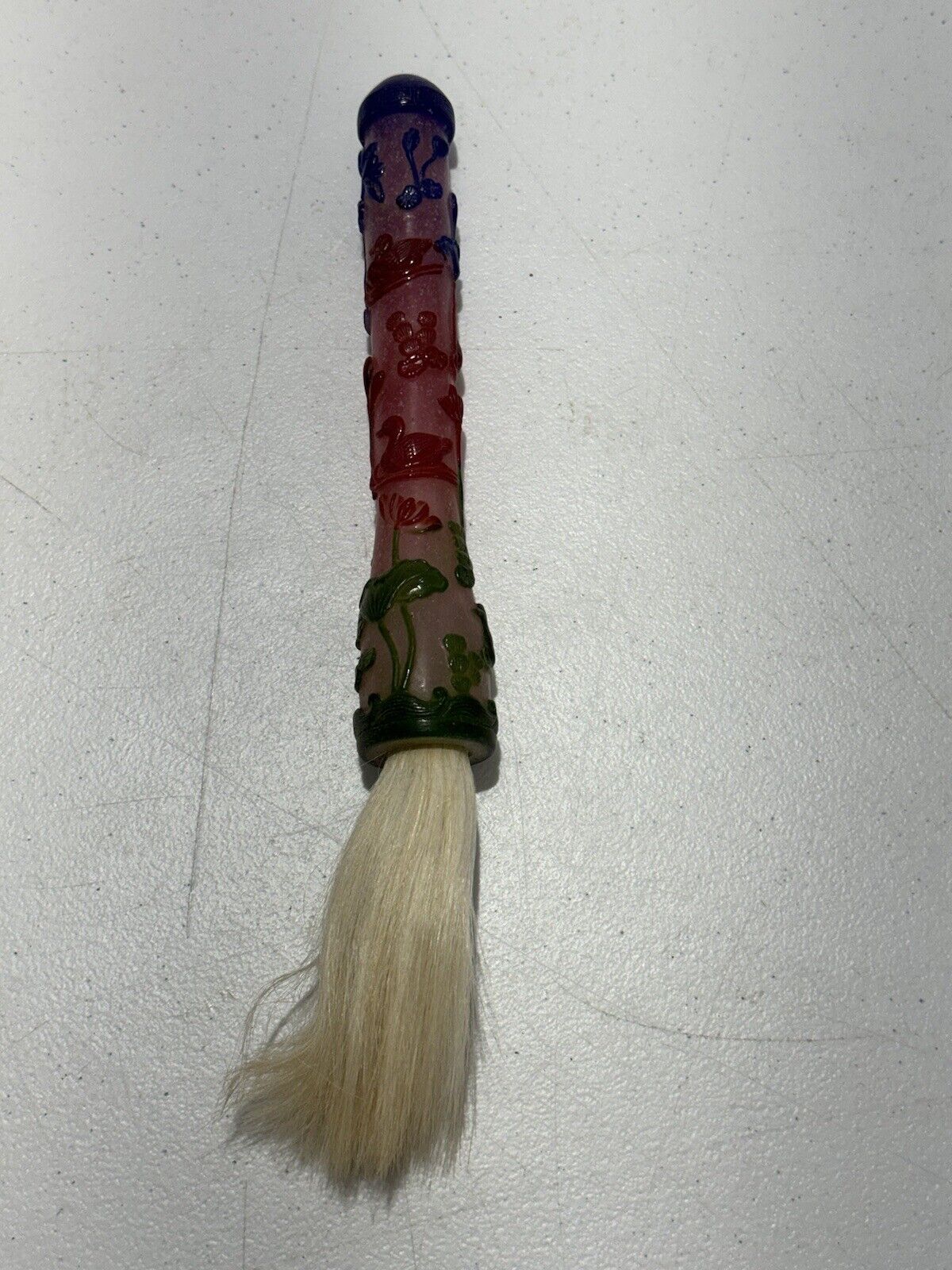 Vintage Chinese Horse Hair Calligraphy Brush Handle Multi-color