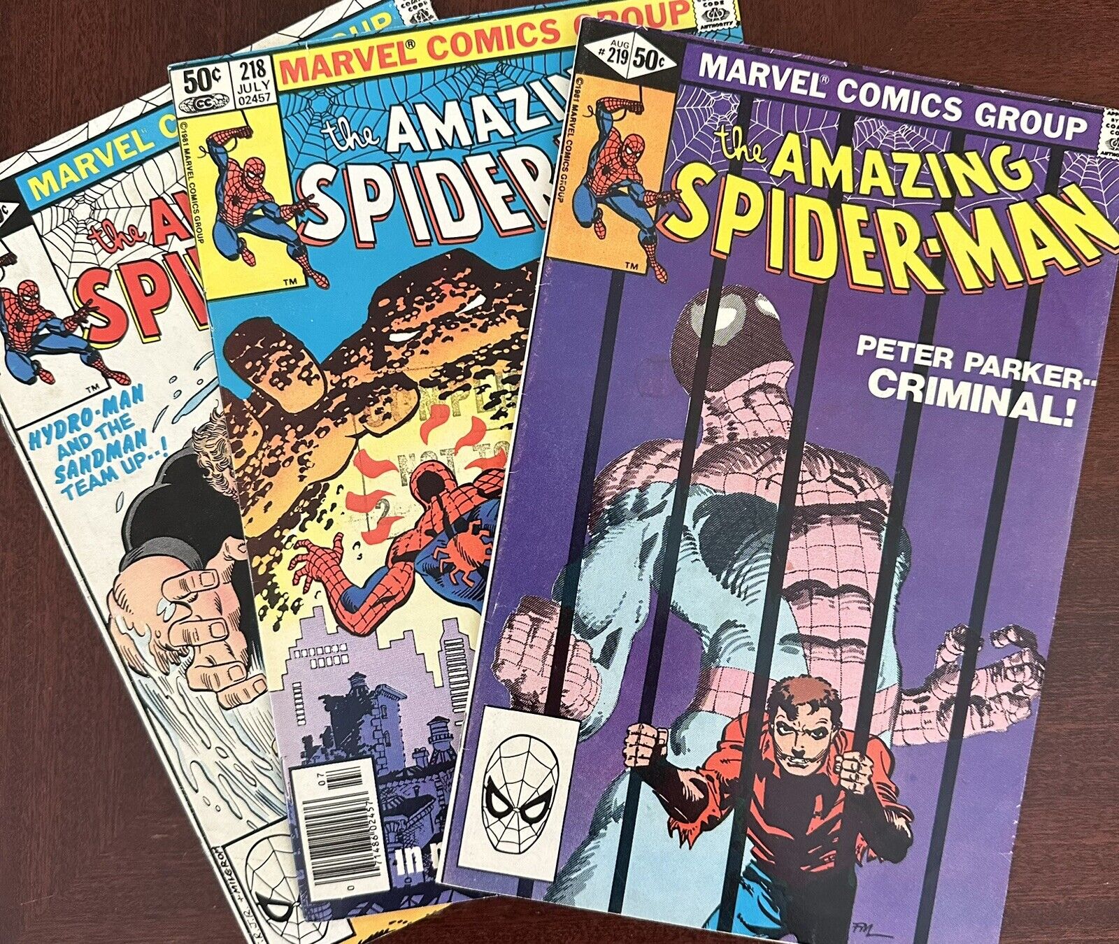 LOT - 3 issues Amazing Spider-Man #217 + 218 + 219 (1981)