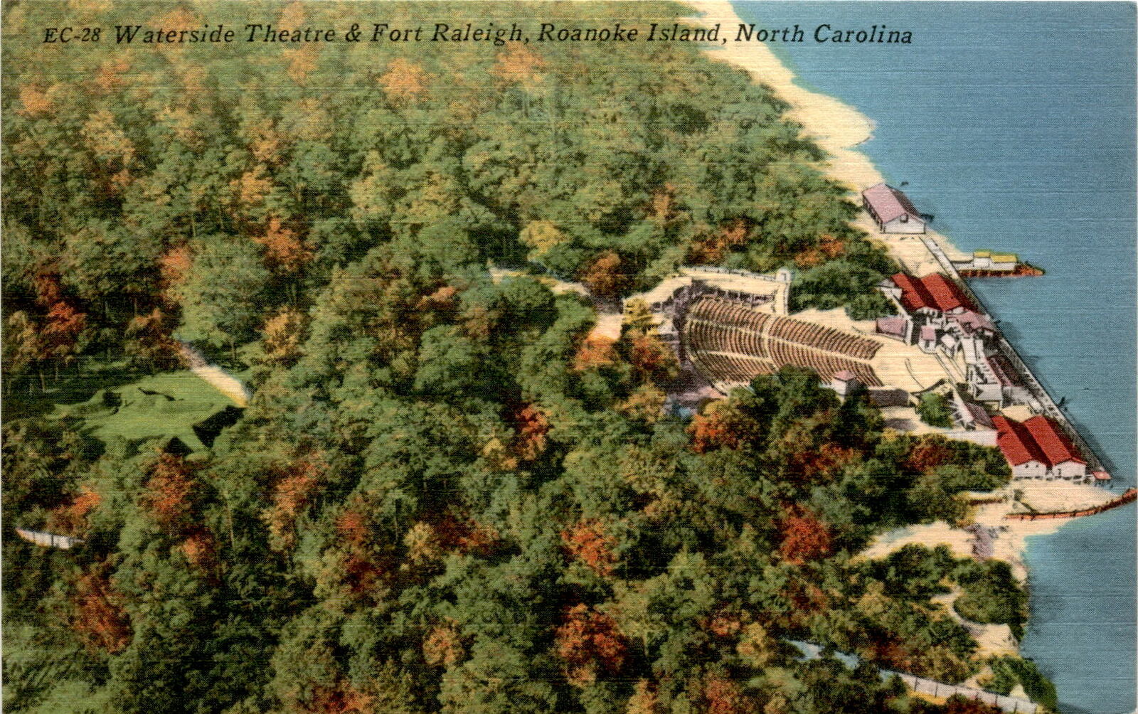 Waterside Theatre, Fort Raleigh, Roanoke Island, North Carolina, Lost Postcard