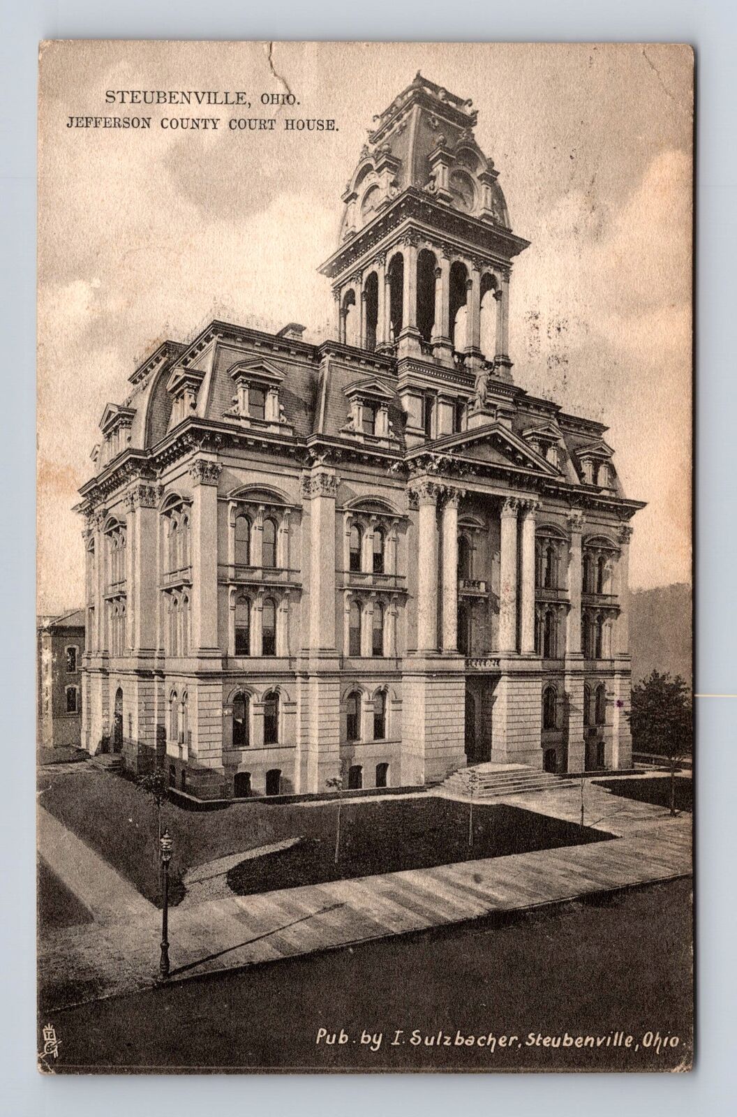 Steubenville OH-Ohio, Jefferson County Court House, Vintage c1908 Postcard