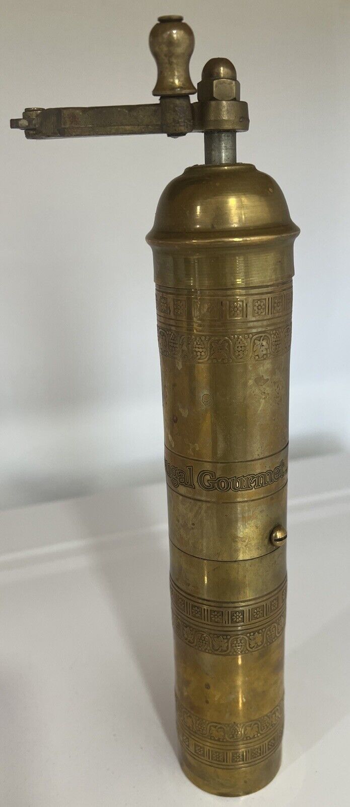 Brass The Frugal Gourmet Coffee Grinder Pepper Spice Mill Made In Greece Patina