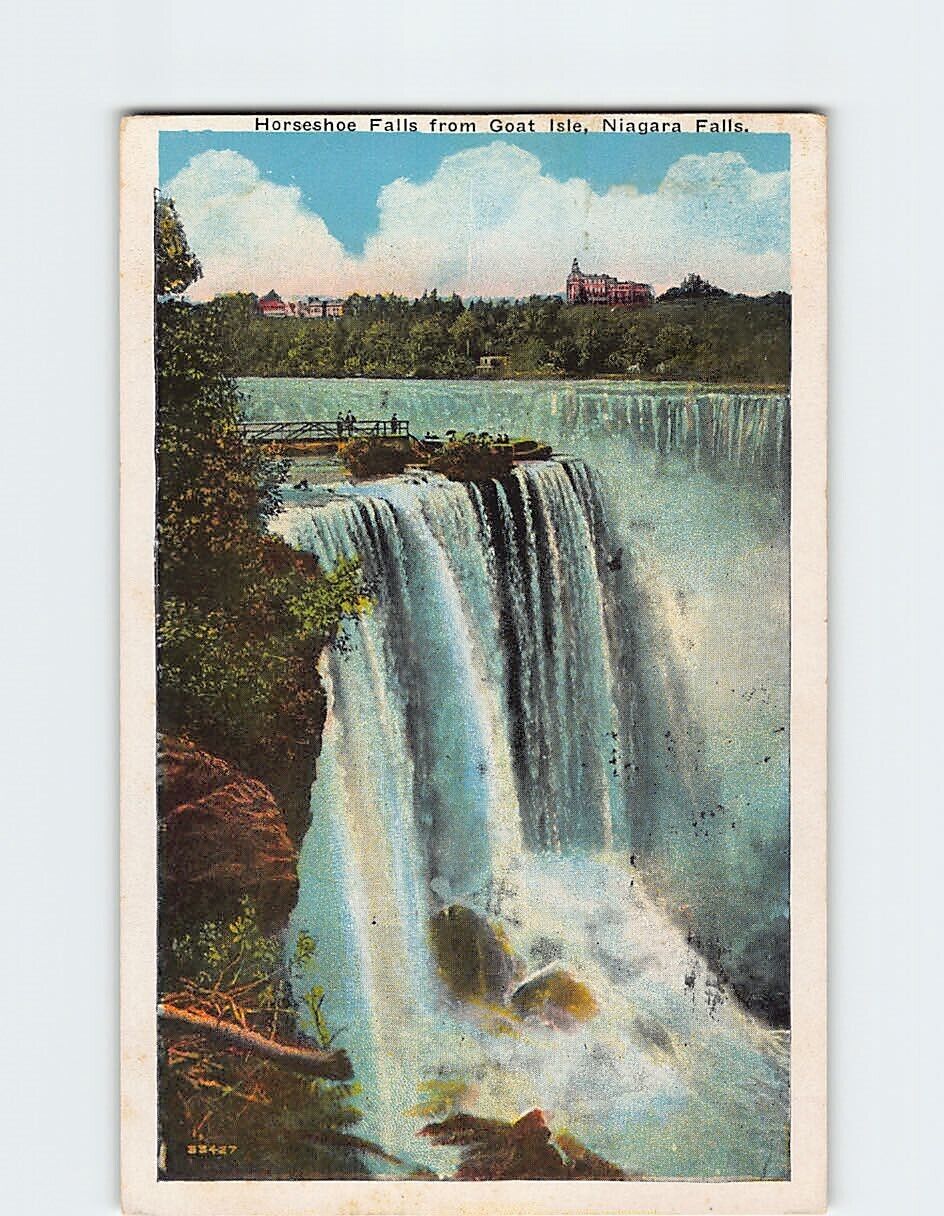 Postcard Horseshoe Falls from Goat Isle Niagara Falls