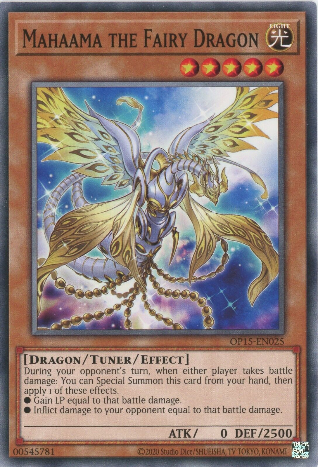 Yugioh Mahaama The Fairy Dragon OP15-EN025 Common Nr Mint  x3